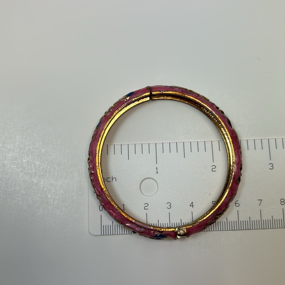 New Handcrafted Cloisonne Bangle Bracelets Golden Enamel Metal Handcuff - Picture 4 of 4